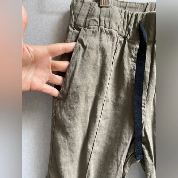 Babaton Aritzia Day  Linen Cropped drawstring trouser pants Sz XXS - Picture 3 of 11